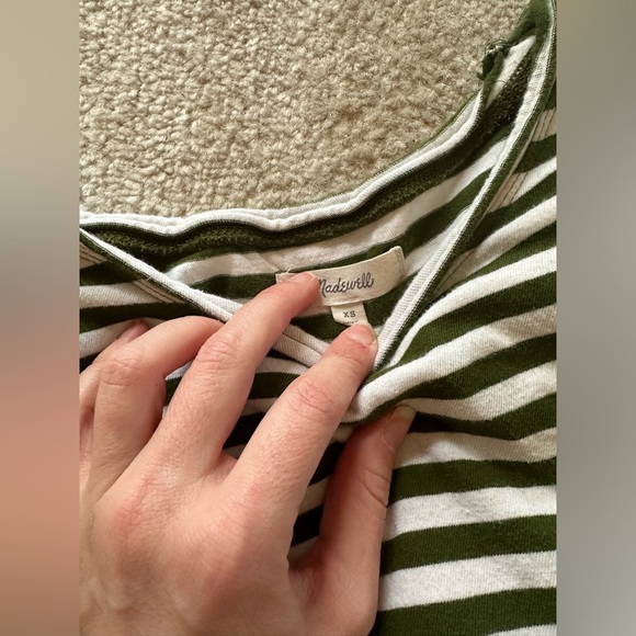 Madewell green striped tee - Picture 1 of 4